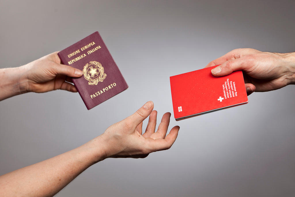 Italian passport being swapped for Swiss one