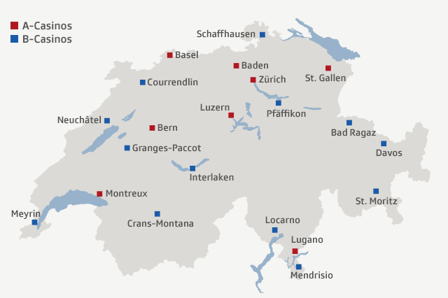 Grafik Casinos in der Schweiz