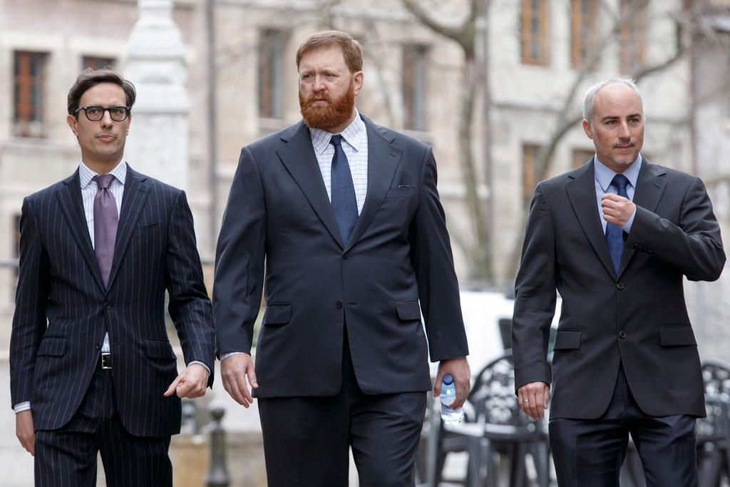 Former head of Guatemala s national police Erwin Sperisen, with his lawyers-