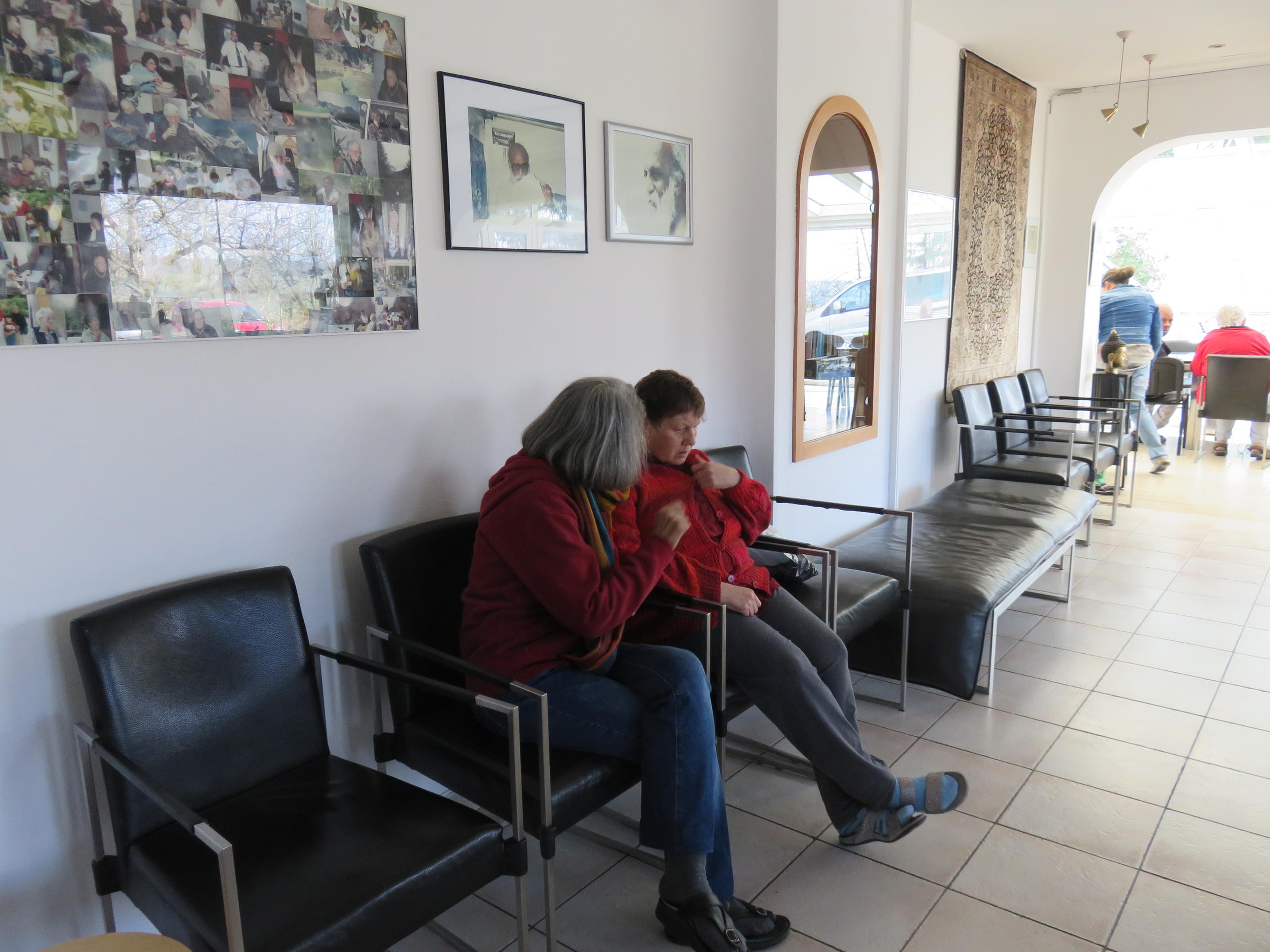 Sheela talking to a patient