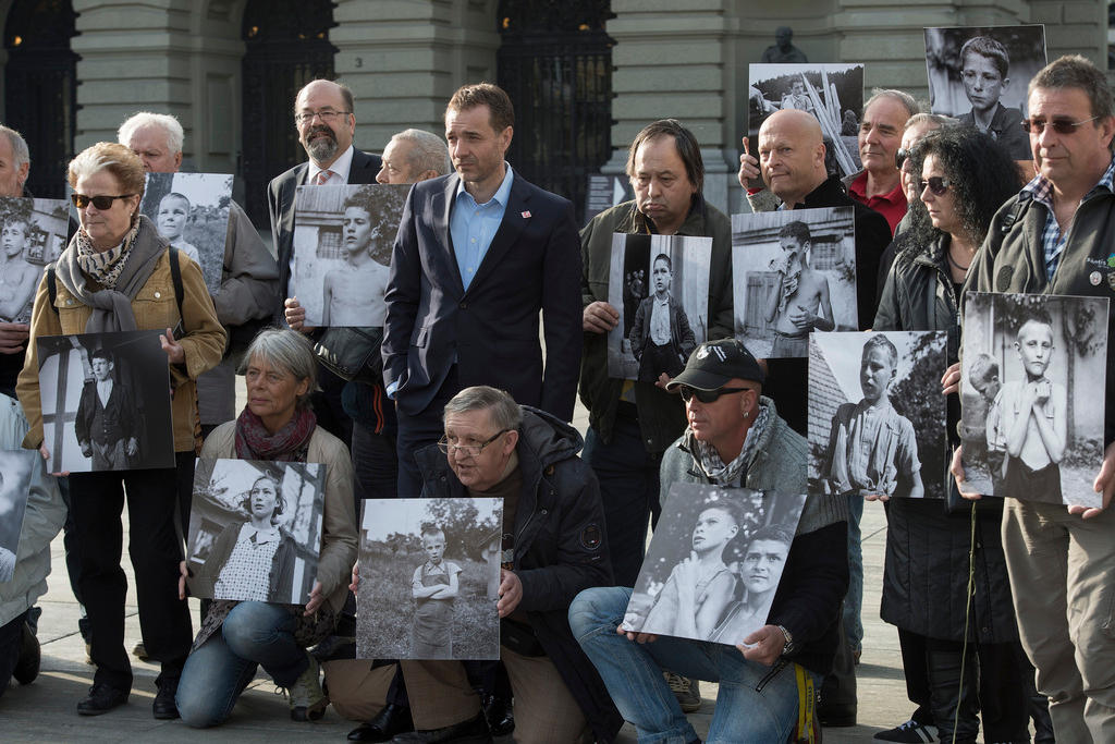 Former slave children at a demo in 2014