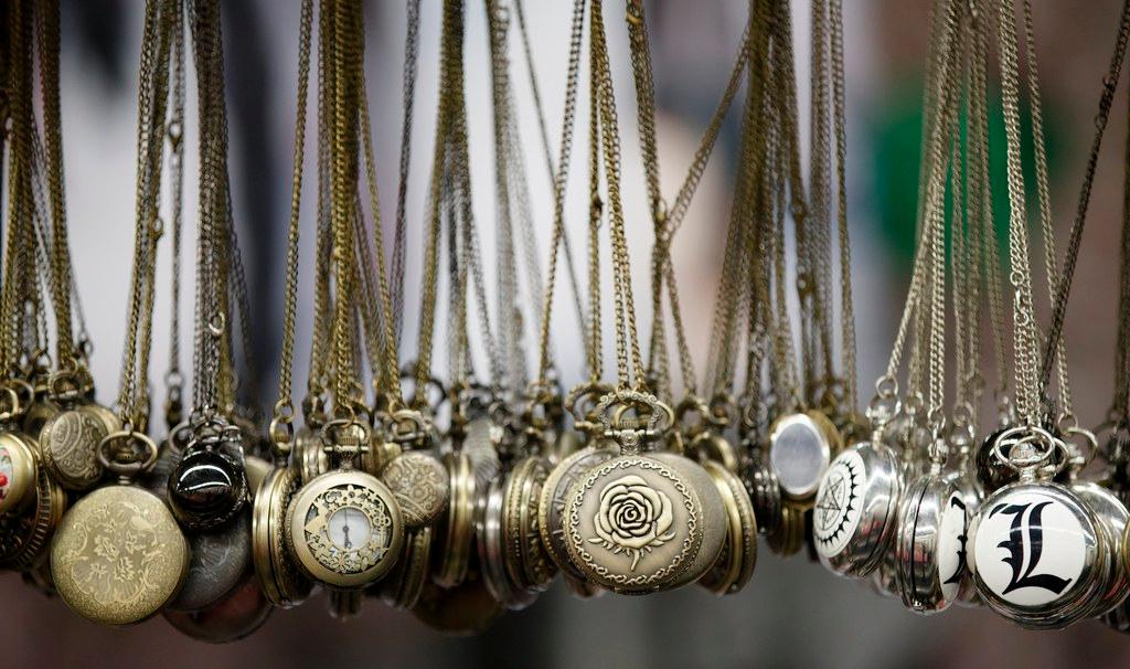 Necklaces at a market