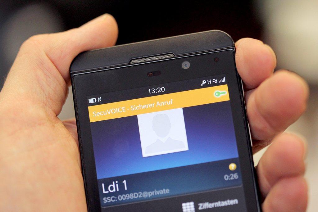 A person holds a mobile phone