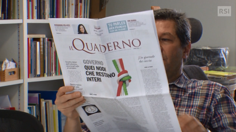 Una copia del nuovo giornale ginevrino in italiano il Quaderno