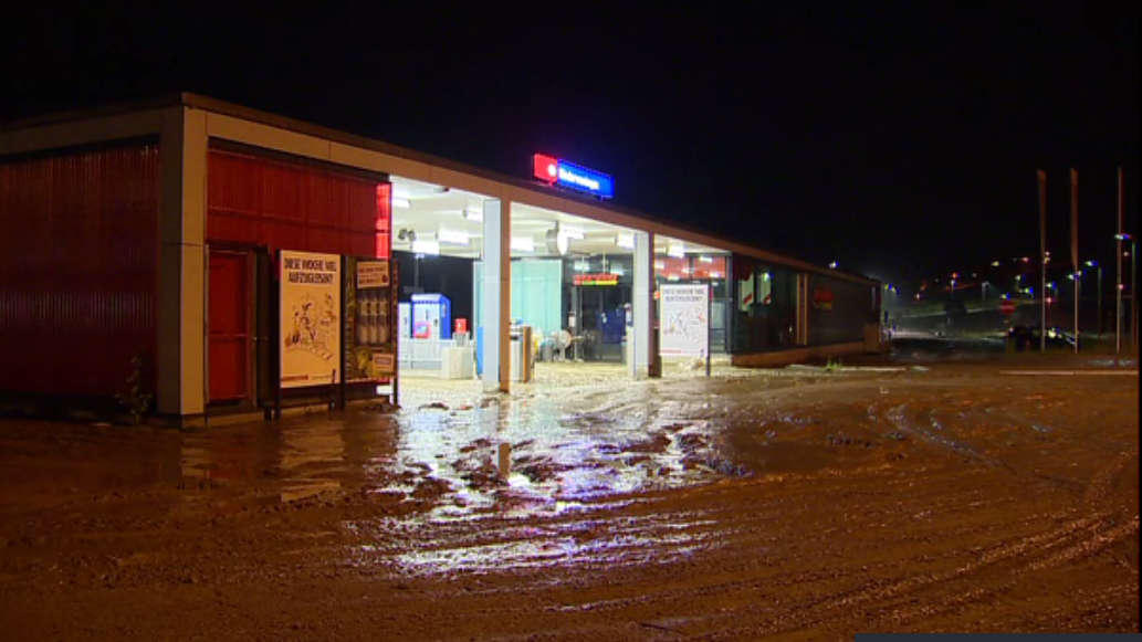 flooded train station