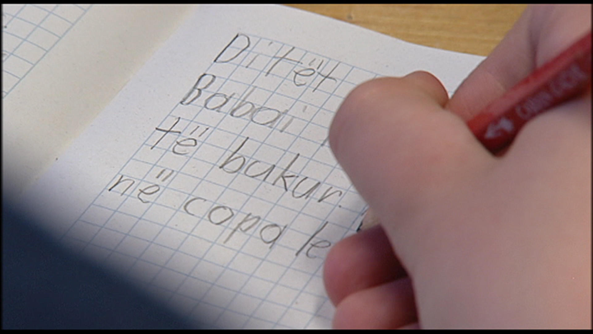 Close up of hand writing