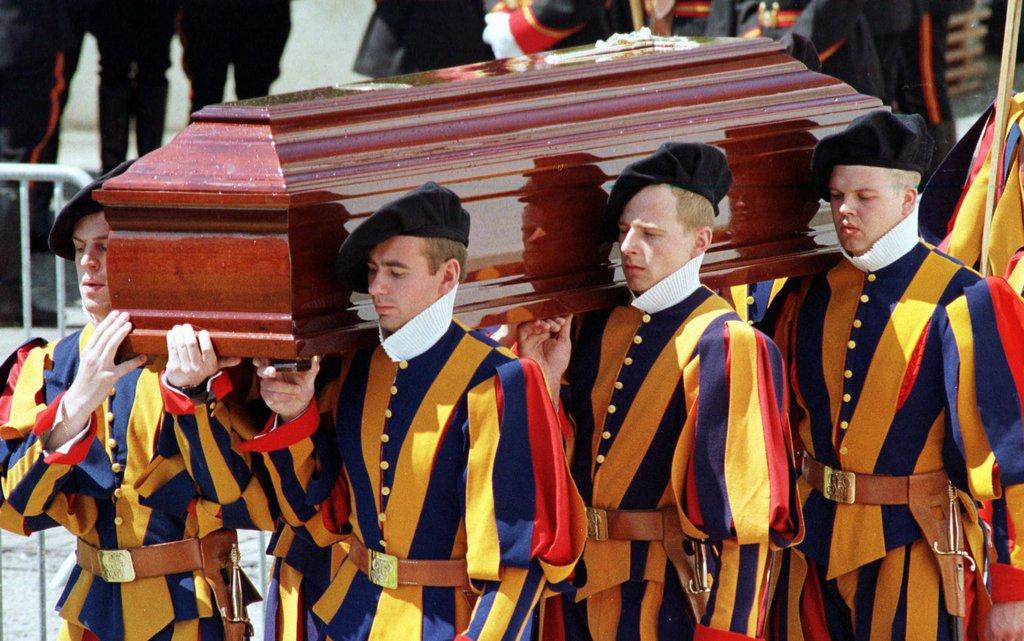 Swiss Guard carry the coffin of Alois Estermann
