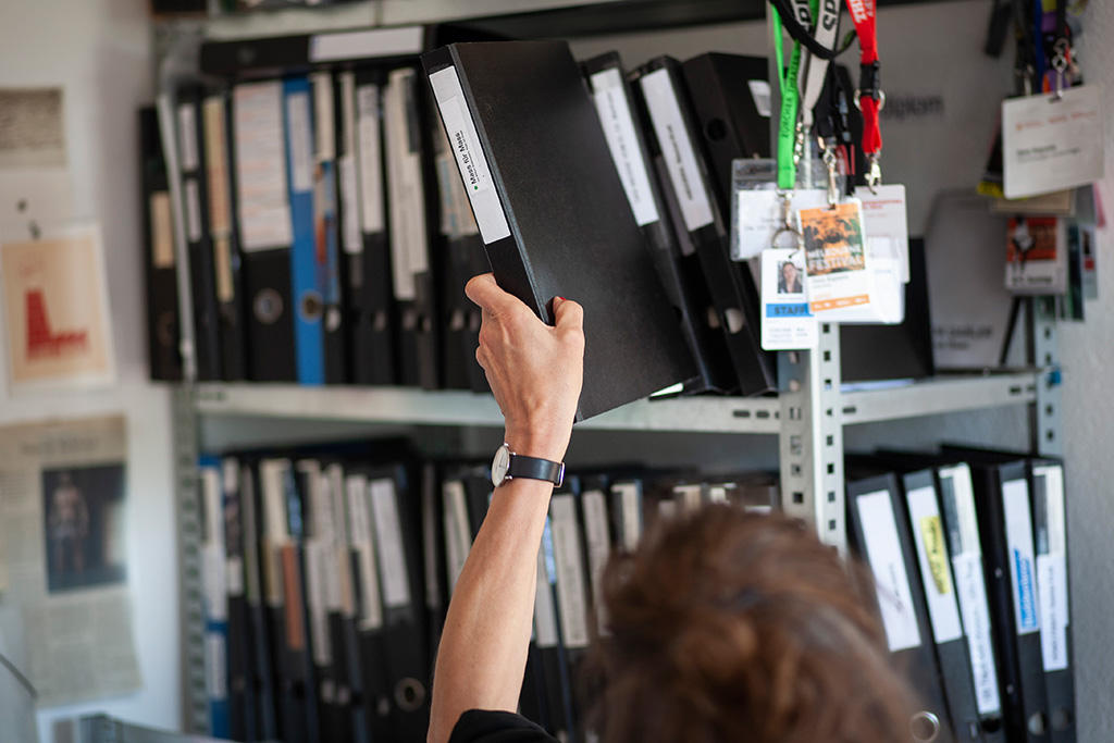 Taking a file from a shelf