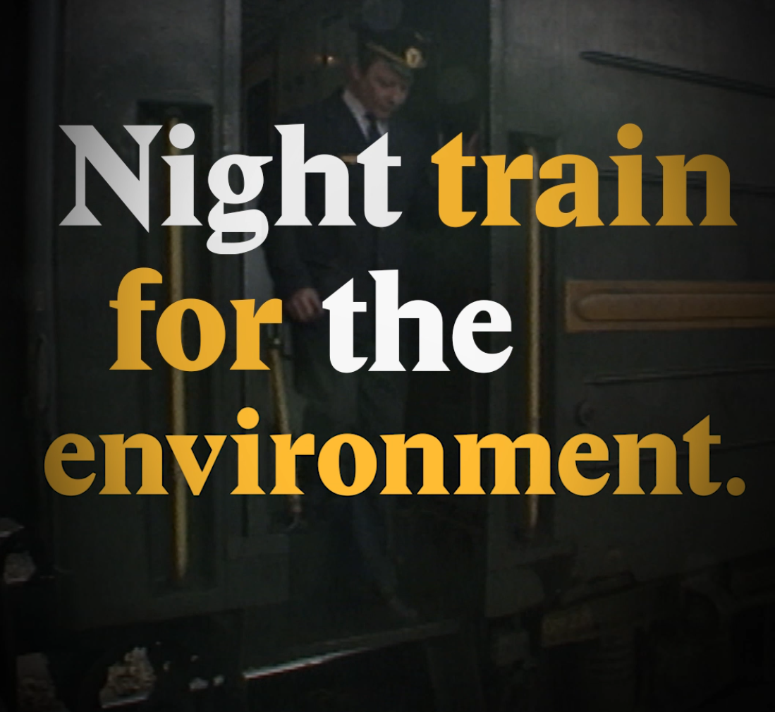 A cover image for a Nouvo video about night trains.