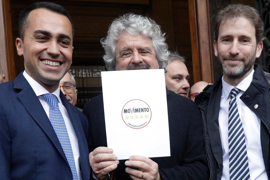 Di Maio, Grillo e Casaleggio