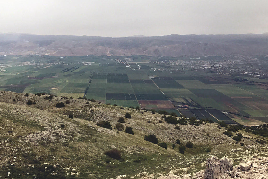 Vista do vale de Bekaa.