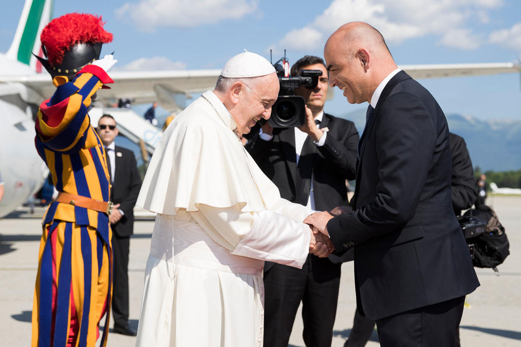 Pope Francis and Alain Berset