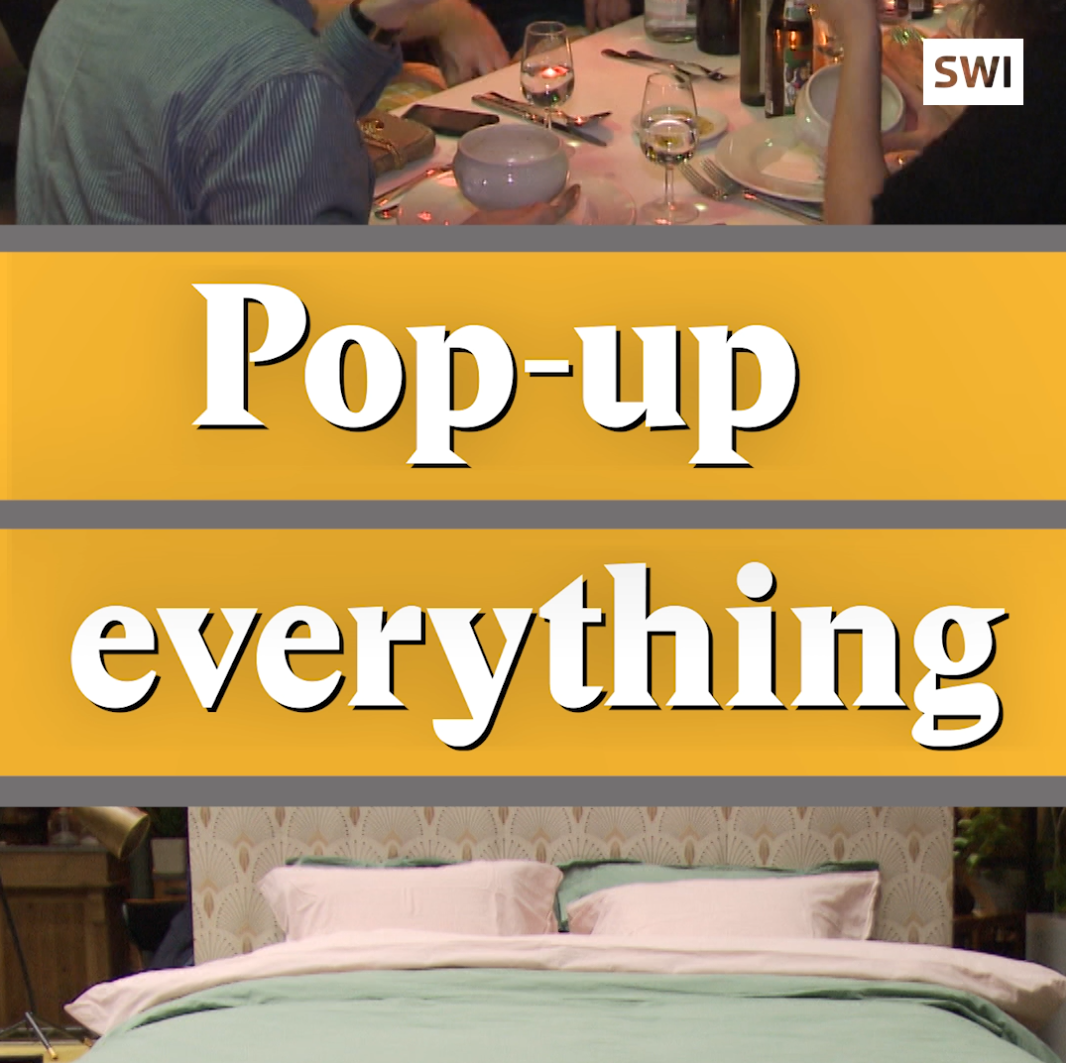 A cover image for a Nouvo video about pop-ups in Switzerland.