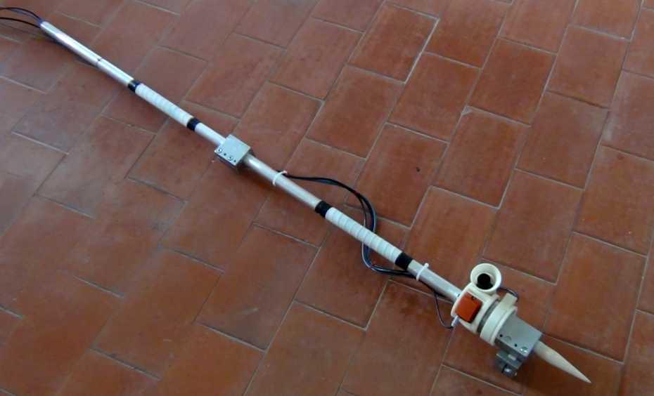 The “high-tech spear” used in the ballistic experiments