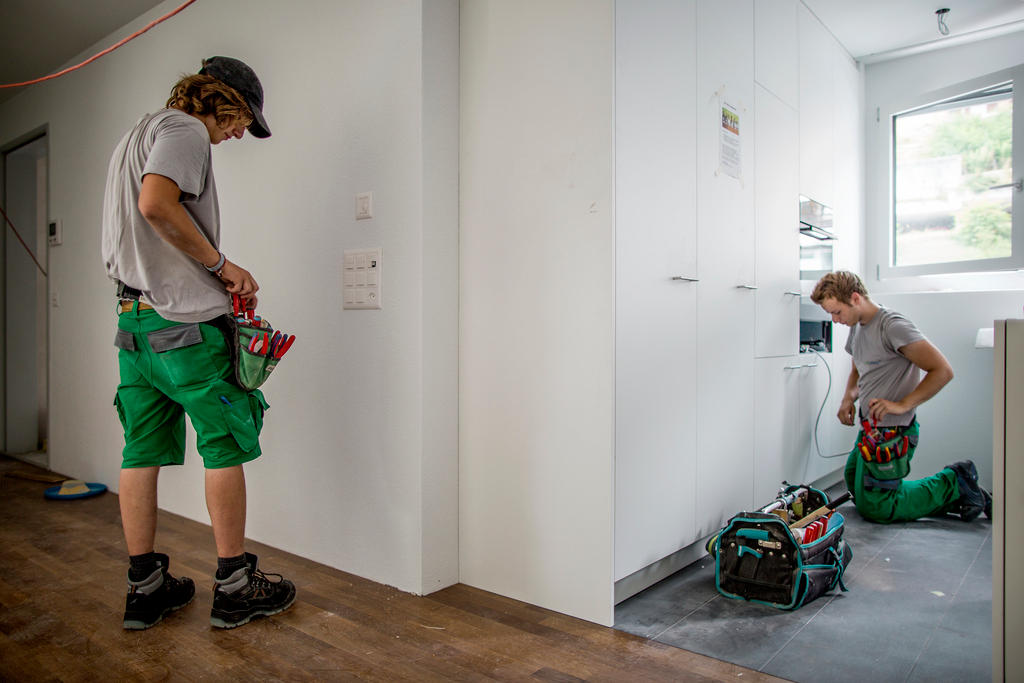 Electricians at work