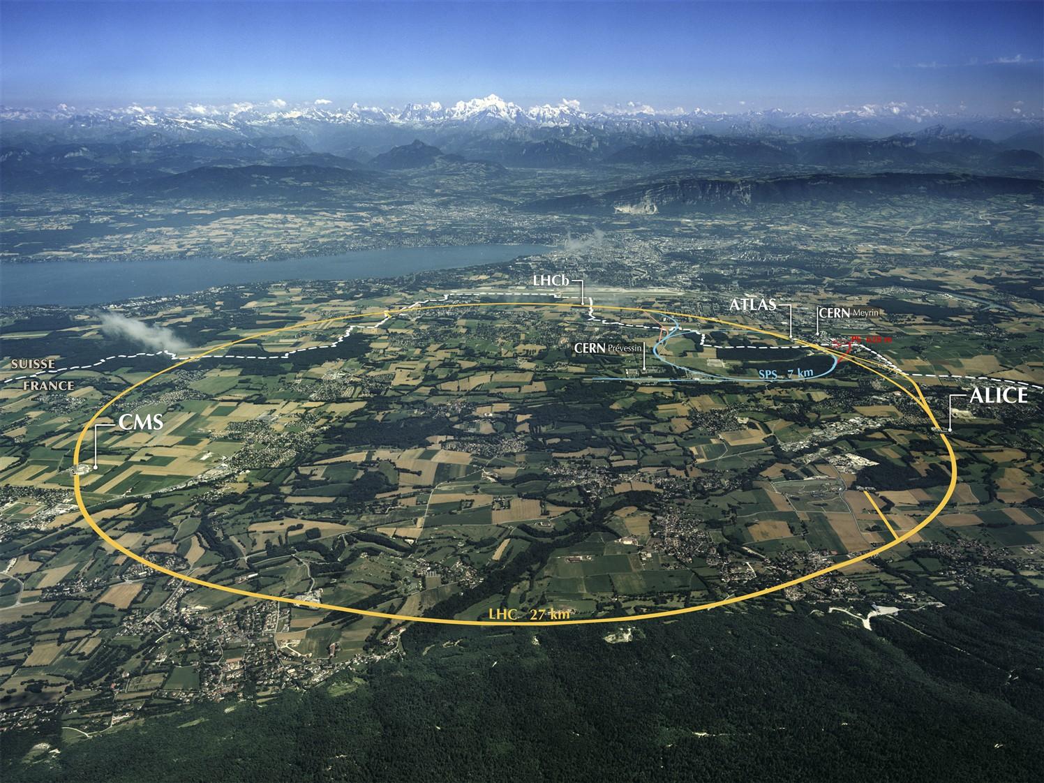 Aerial image of cern taken in 2008