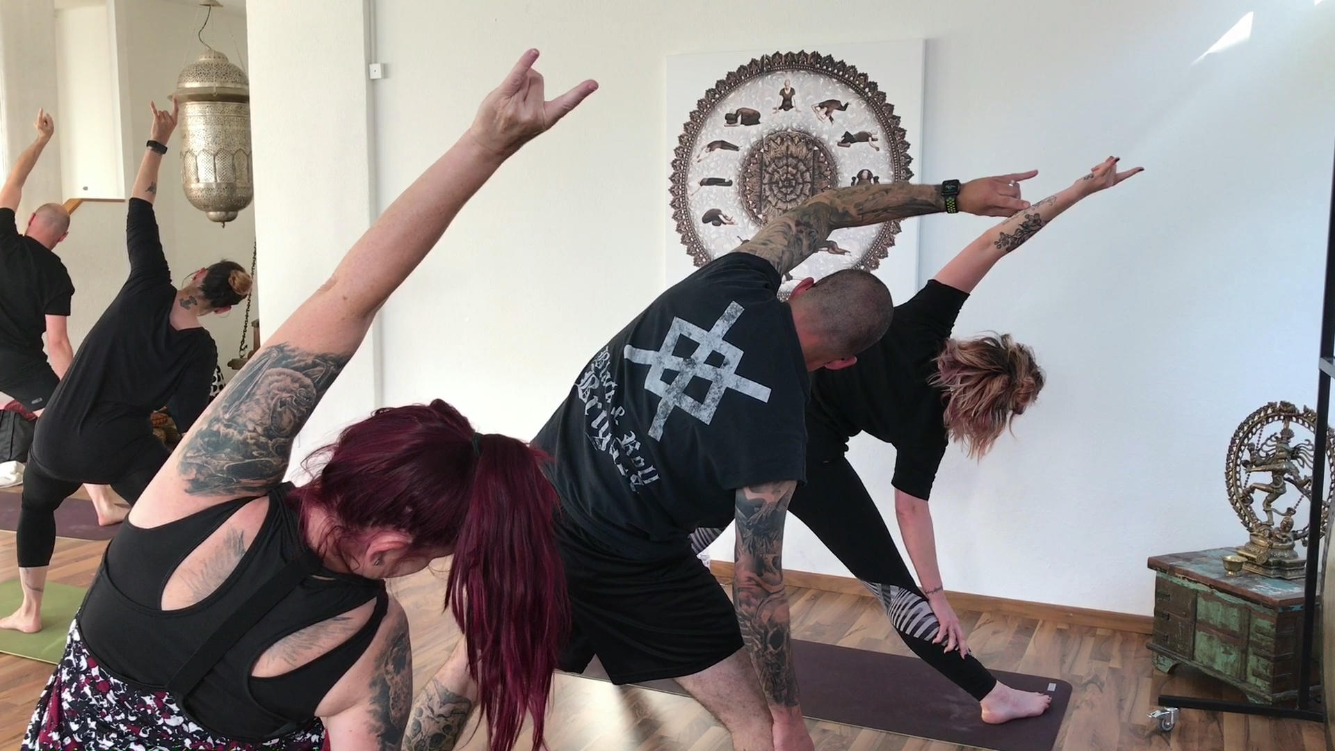 People doing yoga