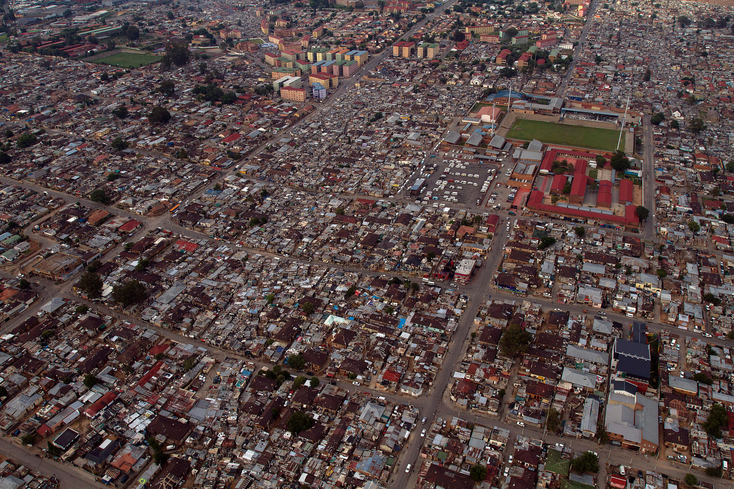 Foto de um bairro pobre em Johannesburgo