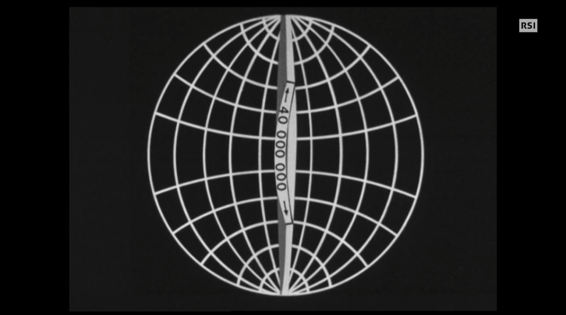 Figura del pianeta Terra stilizzata, con indicazione 40 000 000 (diametro)