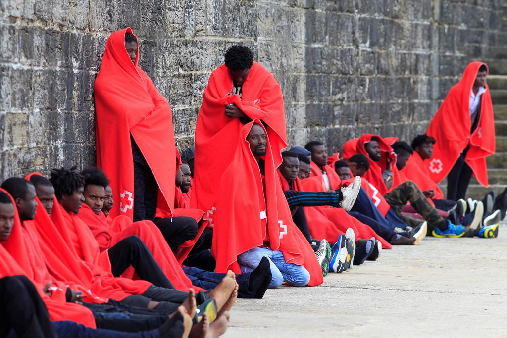 Africans rescued by the Spanish authorities crossing the Strait of Gibraltar