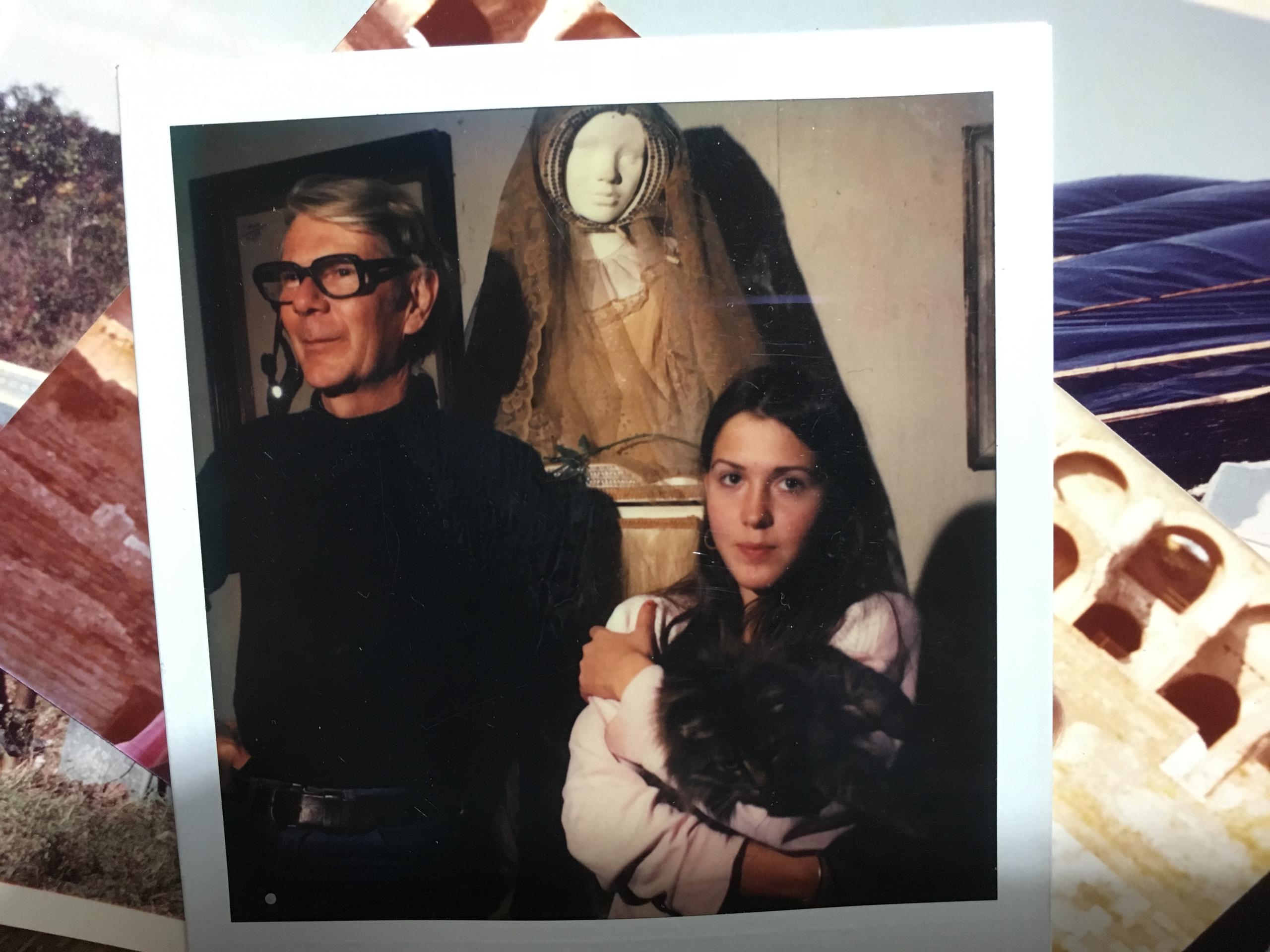 Old photograph of Claudia Bucher as teenager beside father