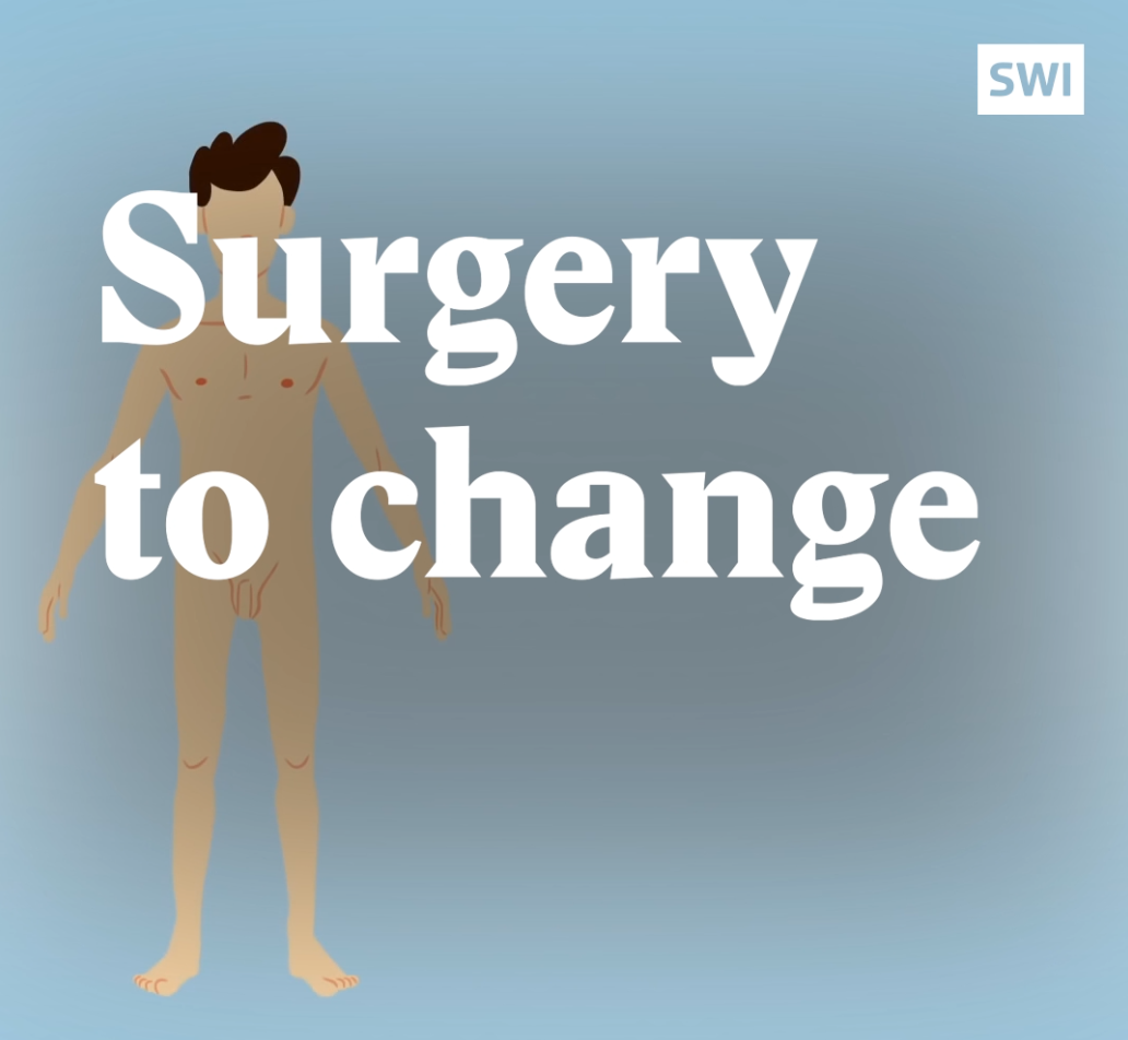 A cover image for a Nouvo video about sex change in Switzerland.