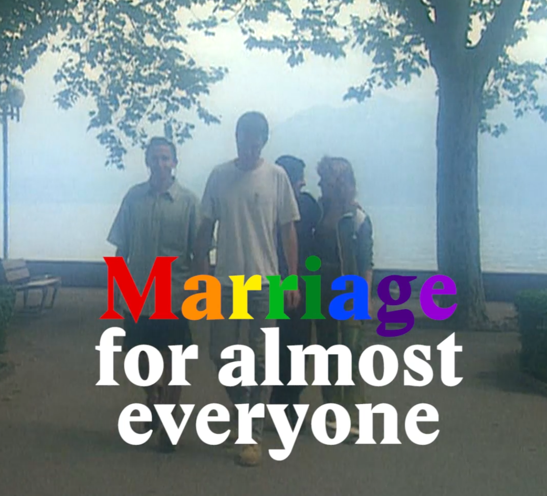 A cover image for a Nouvo video about marriage for all in Switzerland.