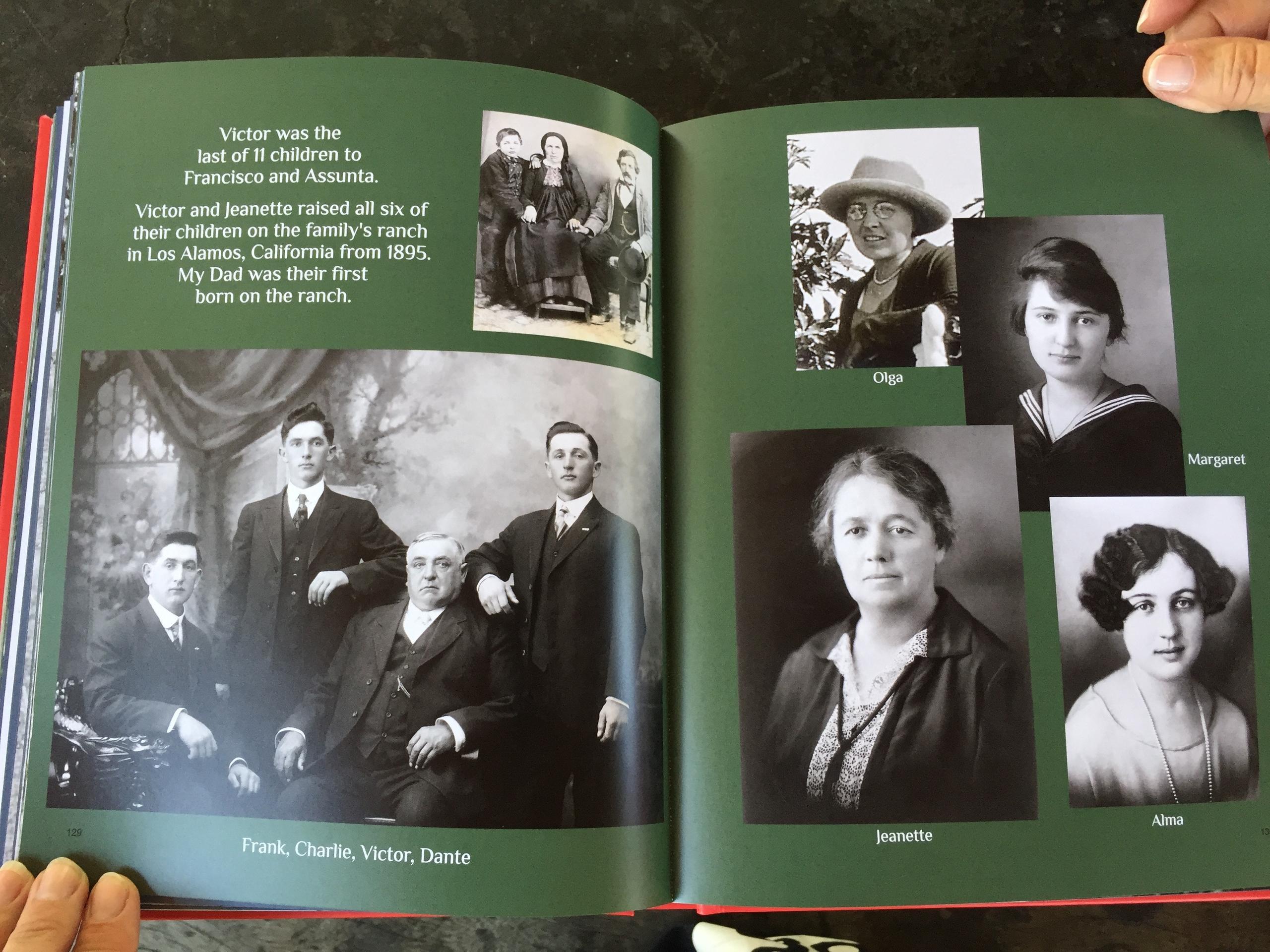 Hands holding open a book to pages with archive photos