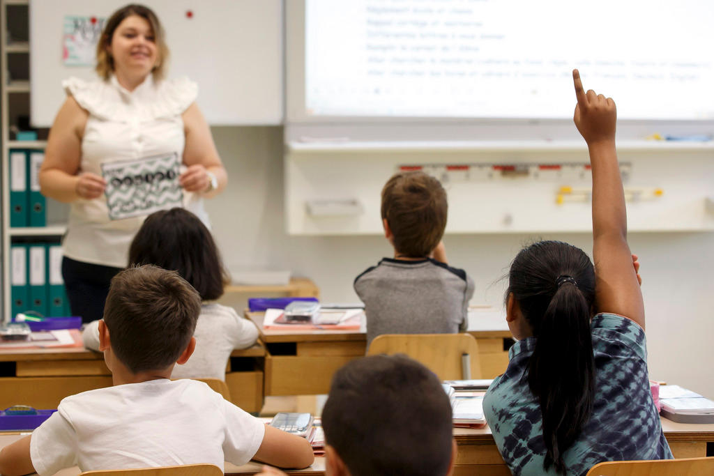 School teacher in action in Geneva