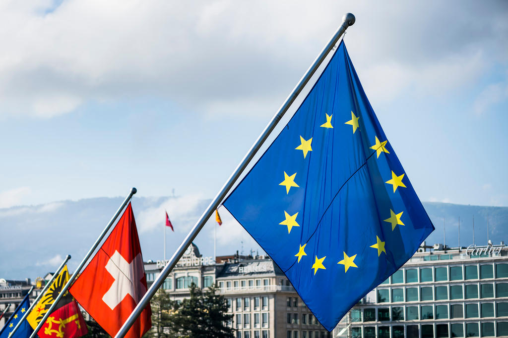 Swiss and EU flags