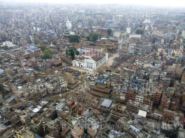 Aerial view of Kathmandu, Nepal.