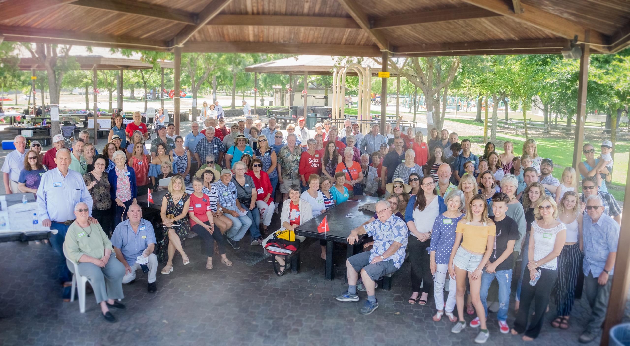 Group shot of attendees at reunion