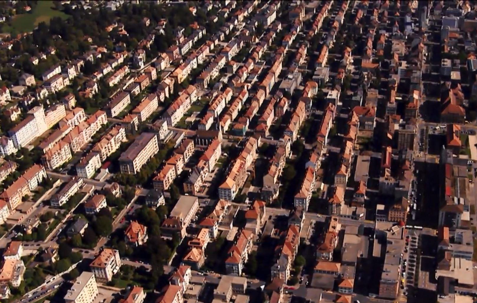 La Chaux-de-Fonds, veduta aerea.