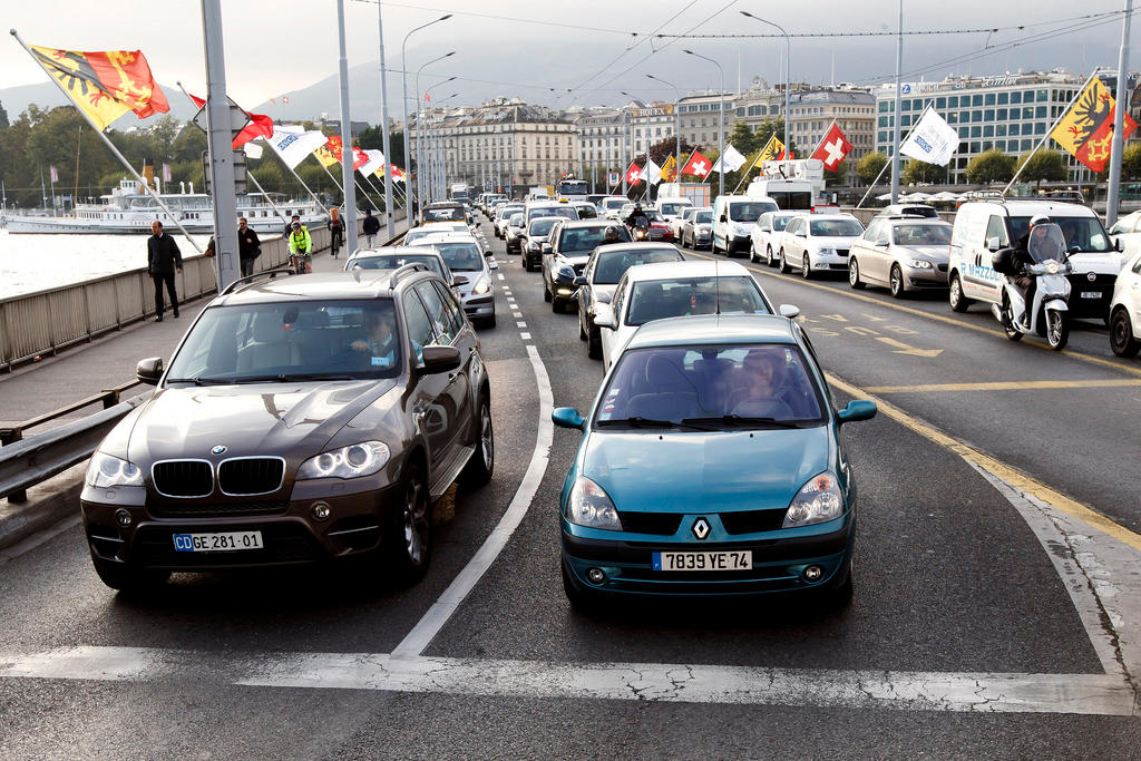 traffic jam in Geneva