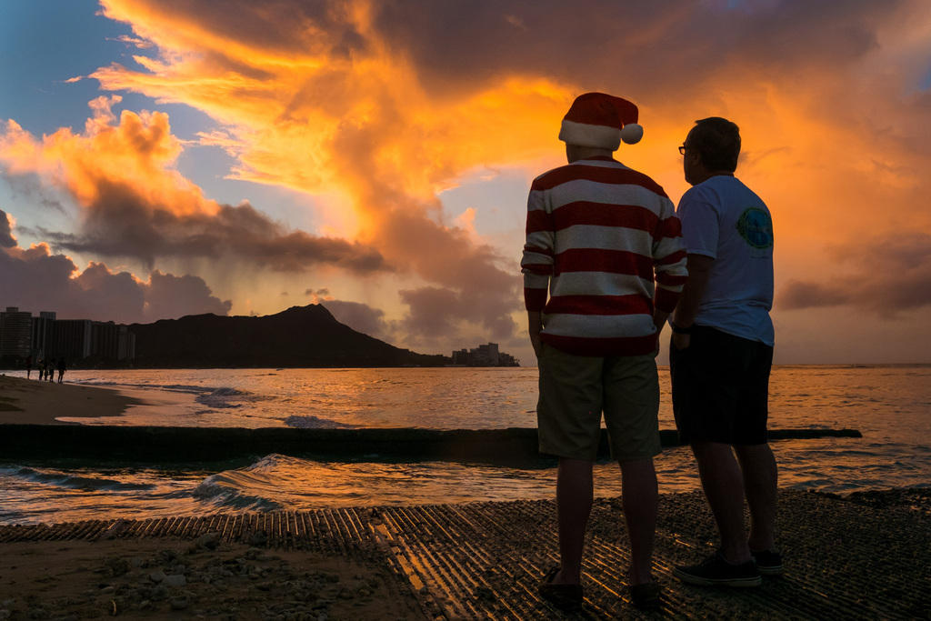 Two people on a beach