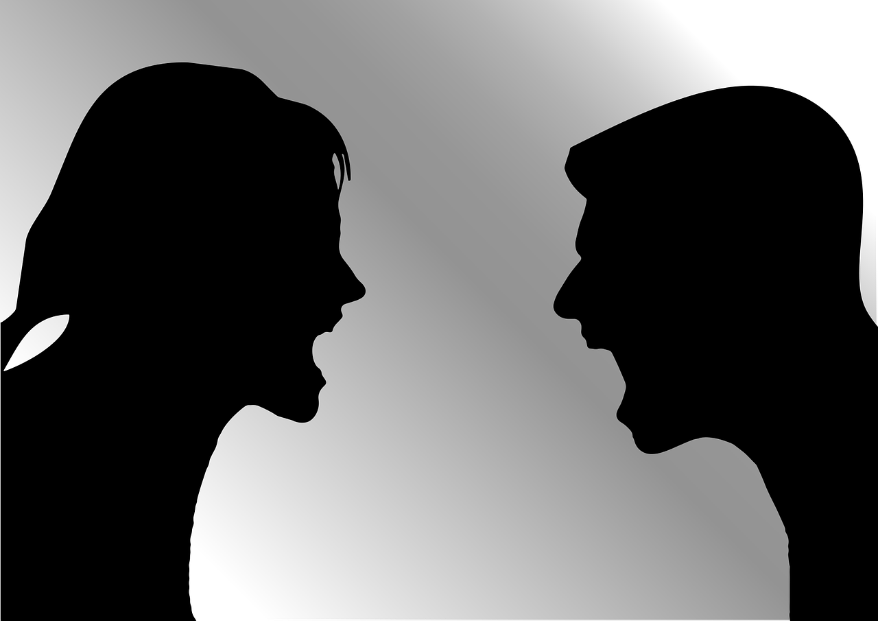 silhoutte couple arguint
