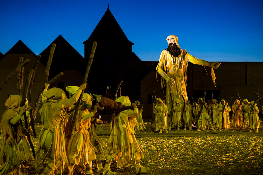 Openair theatre performance in Echallens for the Wheat and Bread festival at Echallens in wEchallens