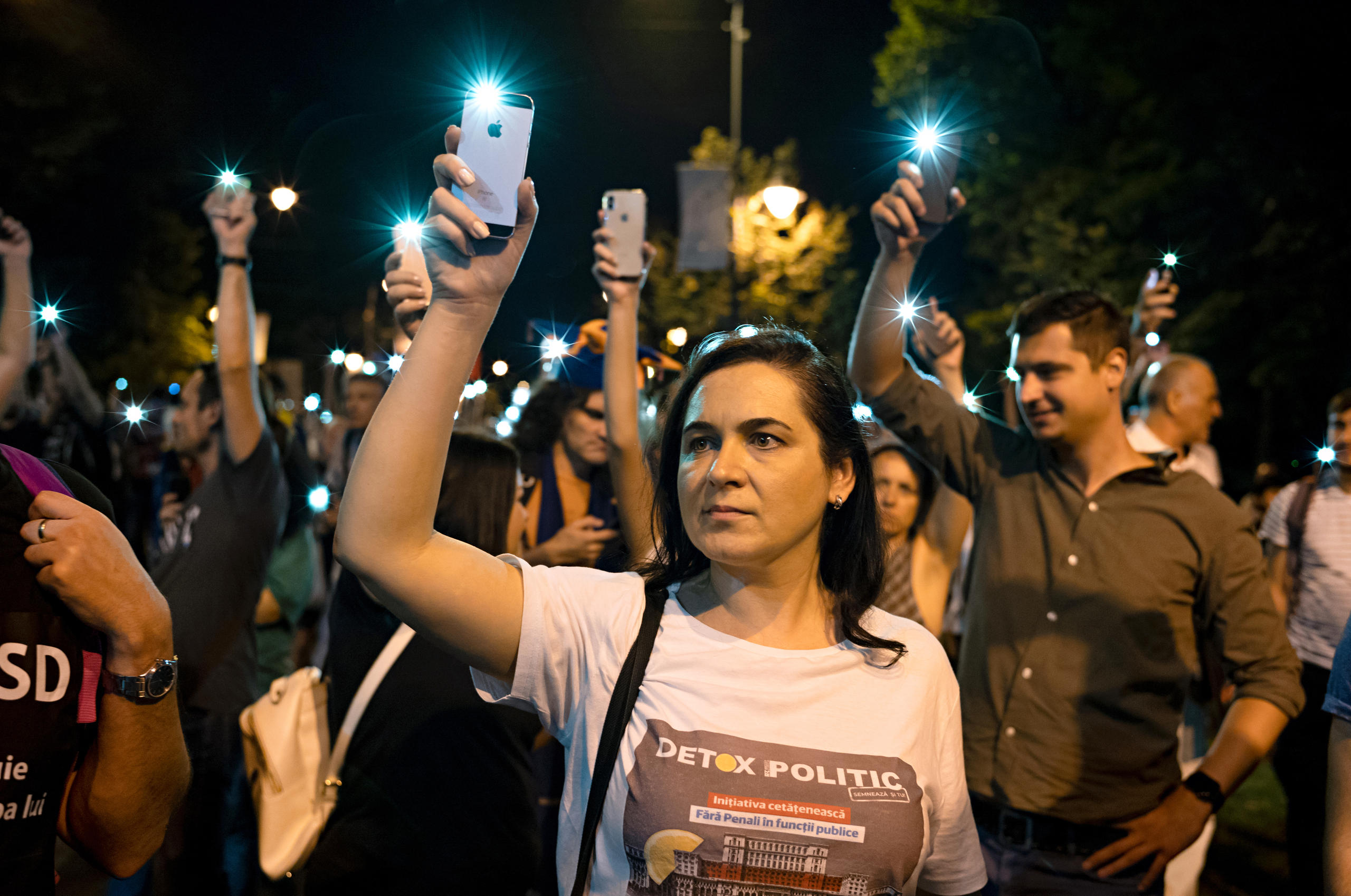 Gabriela Mirescu an der Demonstration in Bukarest