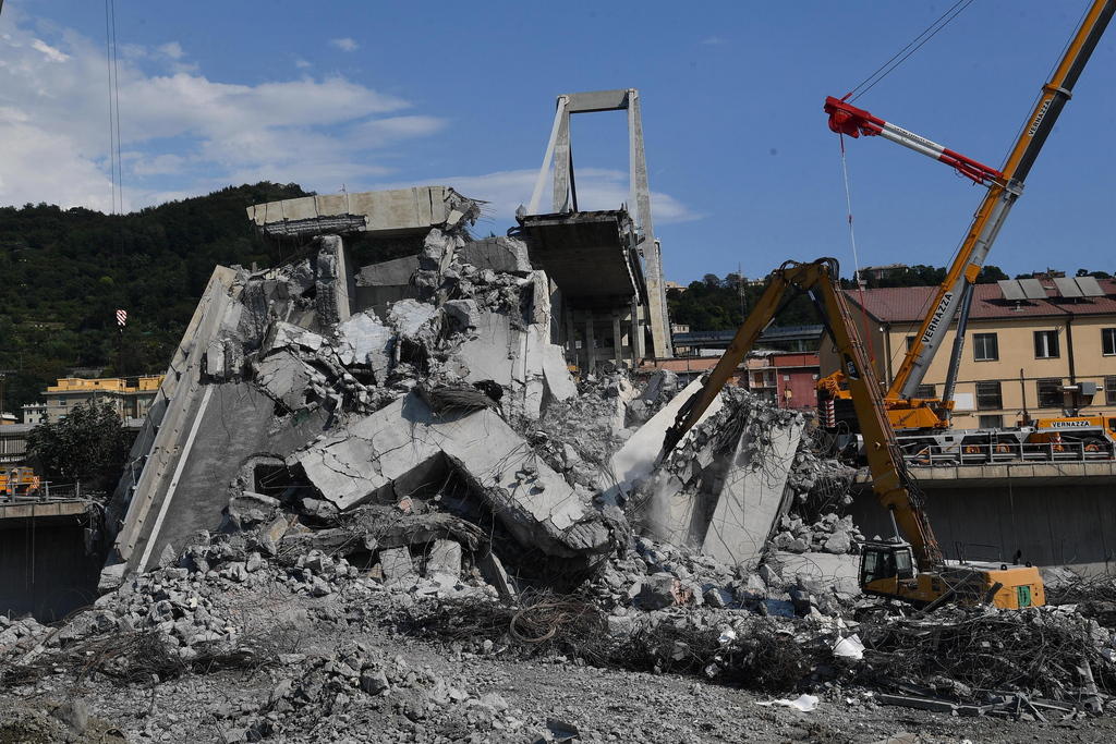 Genoa bridge rubble