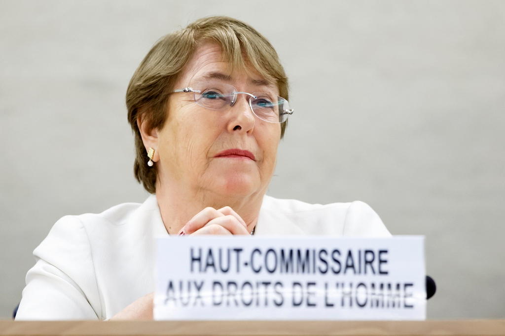 BacheletBachelet, a former Chilean president, made her maiden speech to the UNHuman Rights Council in Geneva on Monday