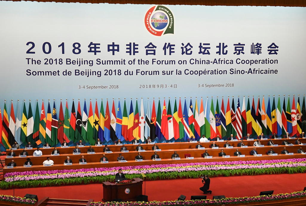 Le bandiere di tutti i paesi africani al Forum sulla cooperazione sino-africana aperto a Pechino