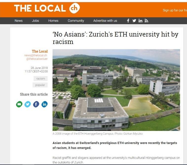 news article on racism in university