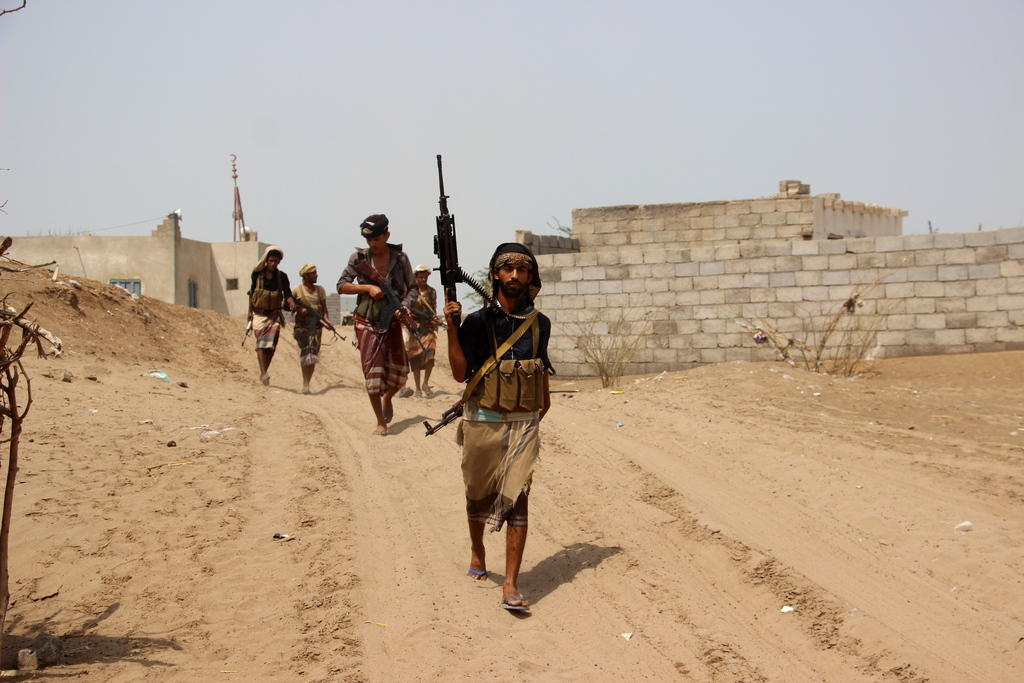 Fighters in Yemen