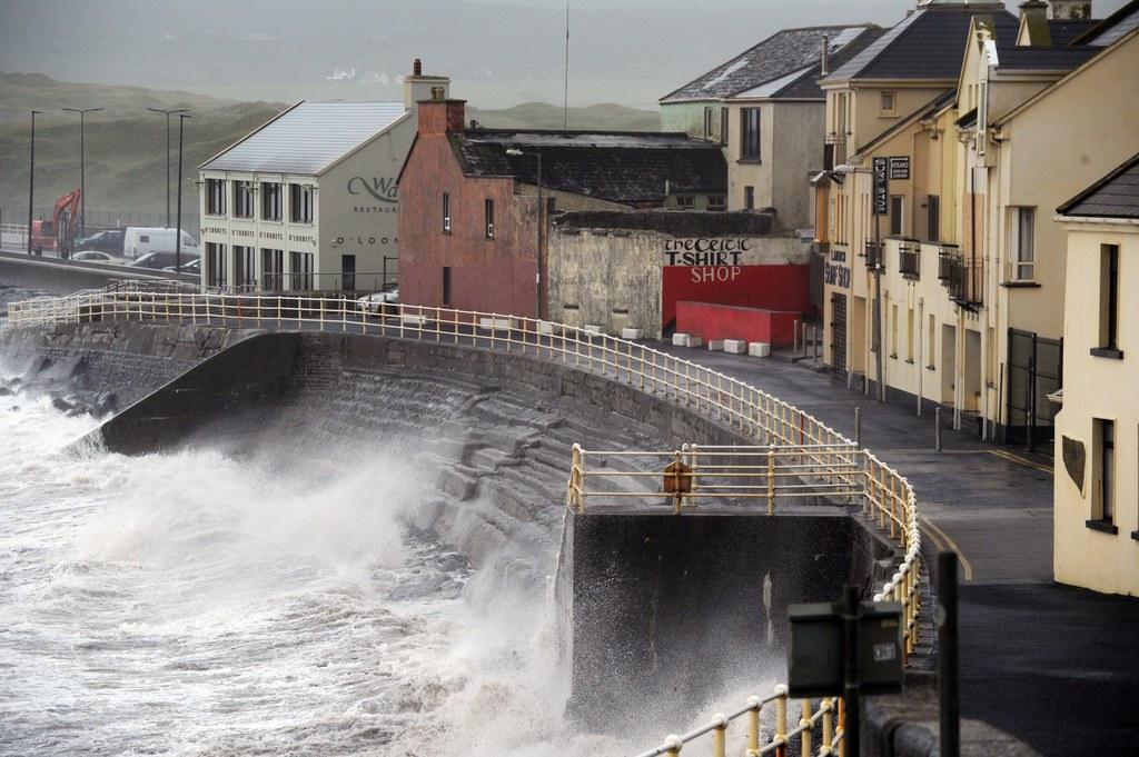 A storm battered coastal town