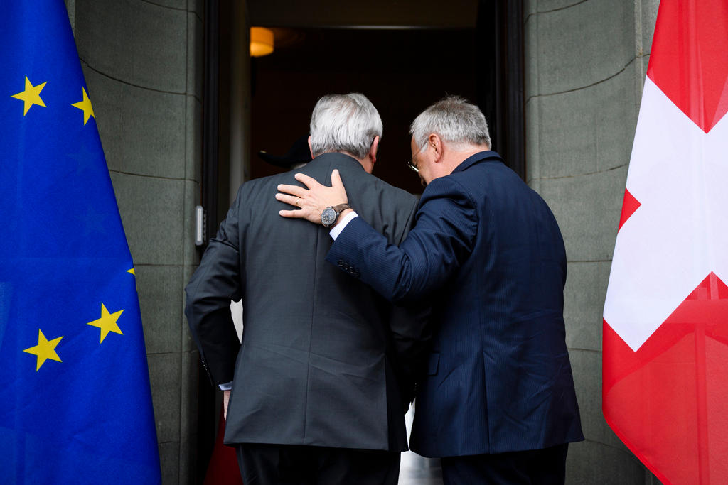 Schneider-Ammann et le président de la commission européenne Jean-Claude Juncker