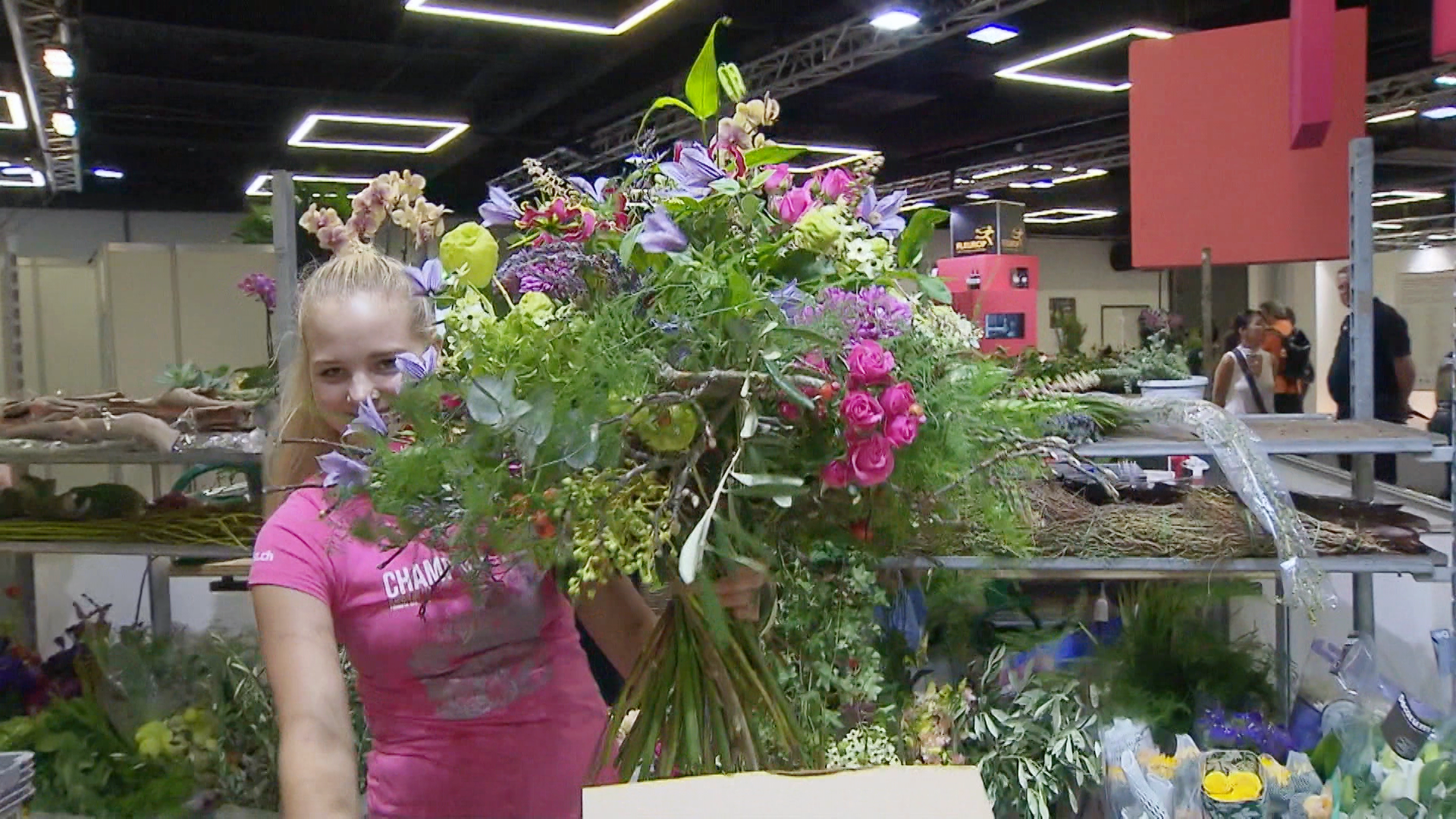 Florist with bouquet