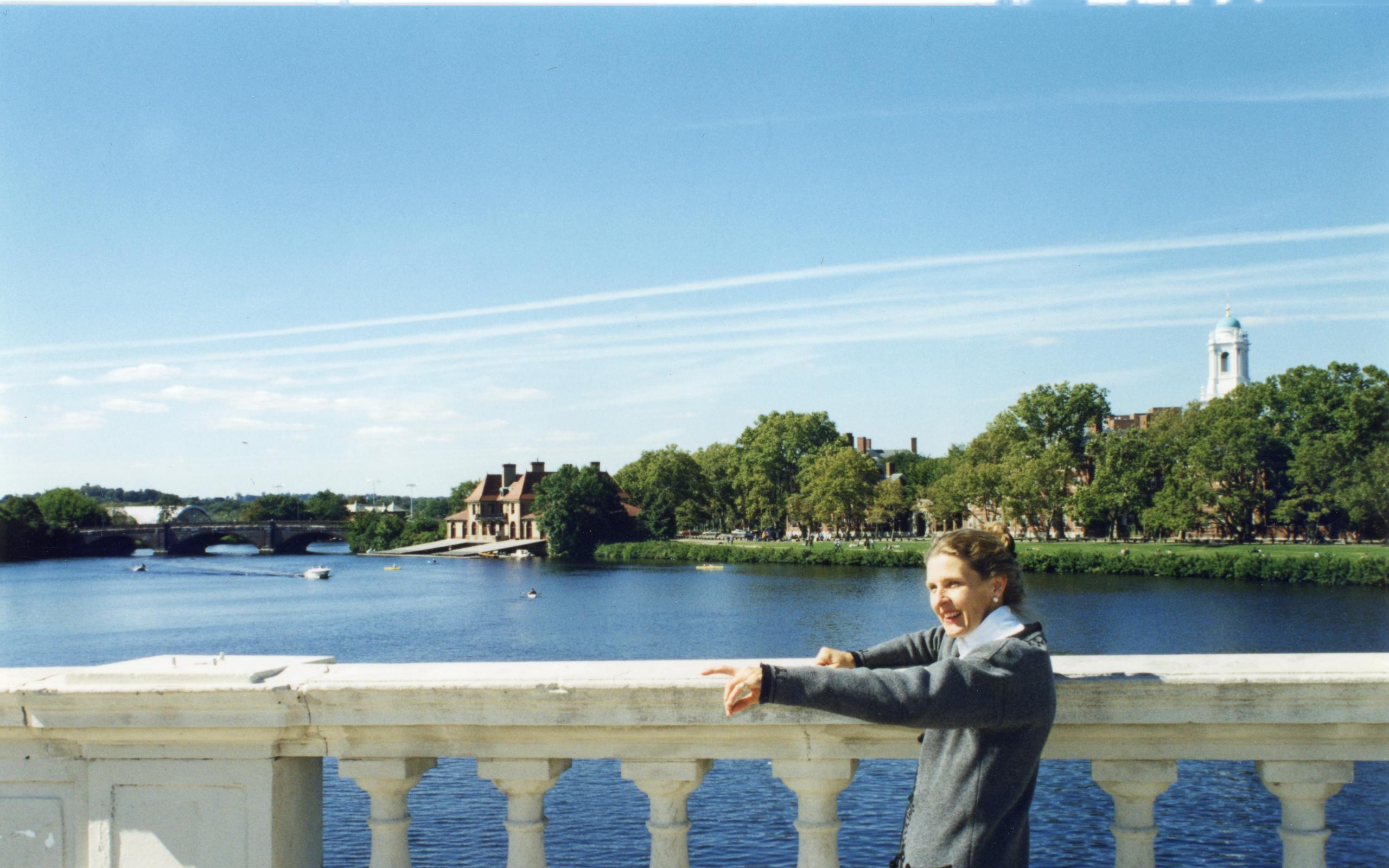 woman on bridge