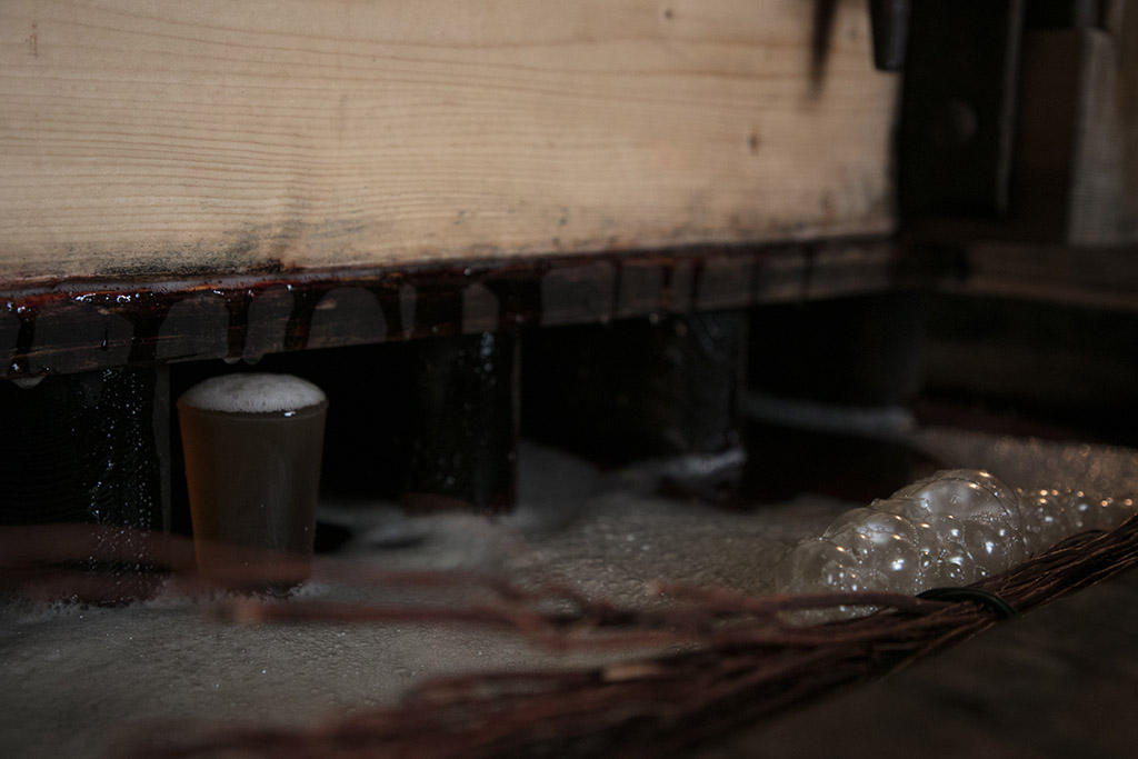 grape juice pressed from a wine press