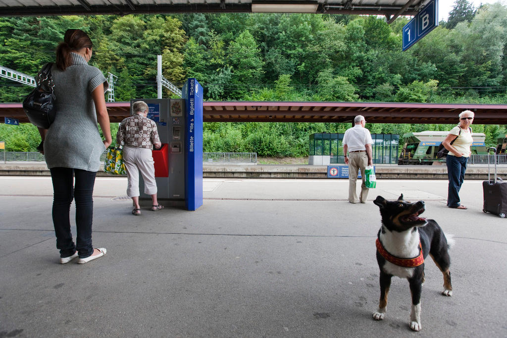На станции Эглизау в конце октября 2018 года демонтируют один из билетных автоматов.