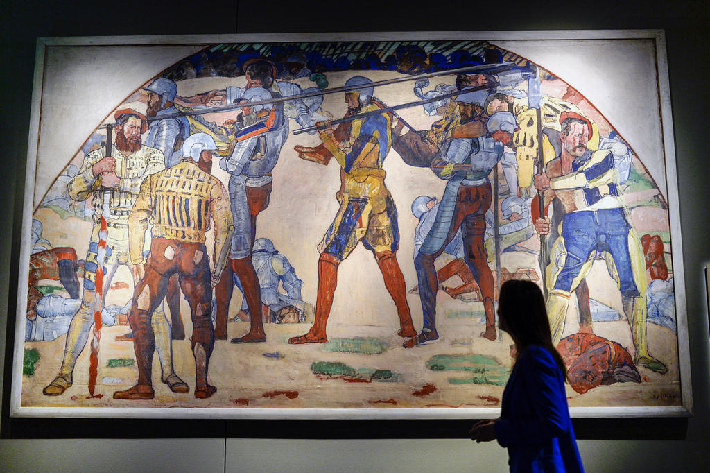 dipinto ritirata da marignano di Ferdinand Hodler